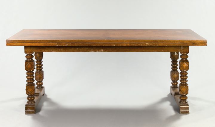 Appraisal: Eleven-Piece Fruitwood Dining Suite mid- th century in the Elizabethan