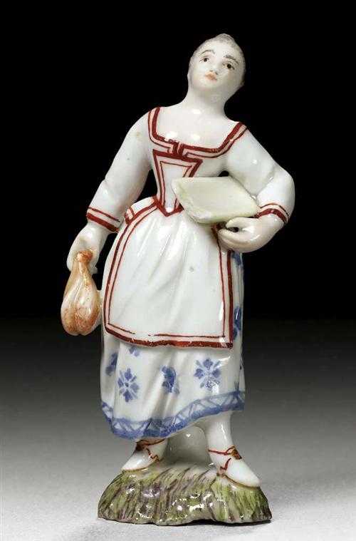 Appraisal: MINIATURE OF A BUTCHER'S GIRL H chst circa Model by