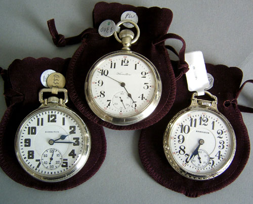 Appraisal: Two Hamilton -jewel open face pocket watches model no together