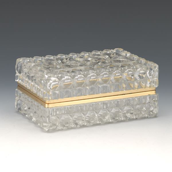 Appraisal: GLASS DRESSER BOX x x Molded glass dresser box with