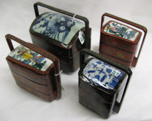 Appraisal: A COLLECTION OF TWELVE CHINESE COVERED STORAGE BOXES eight are