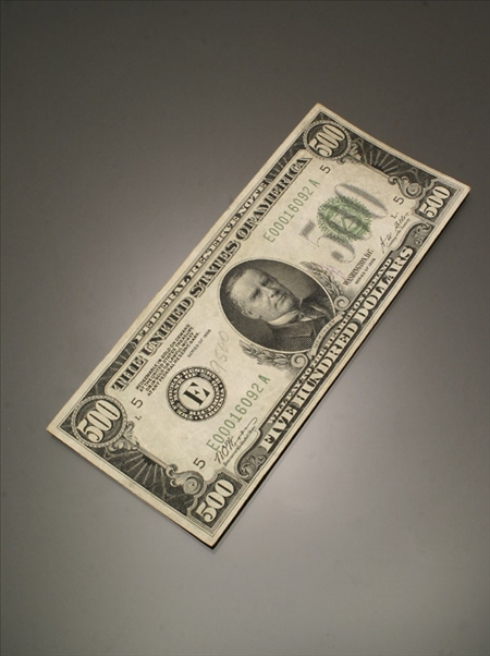 Appraisal: Five Hundred-Dollar U S Federal Reserve Note Richmond Dated extra