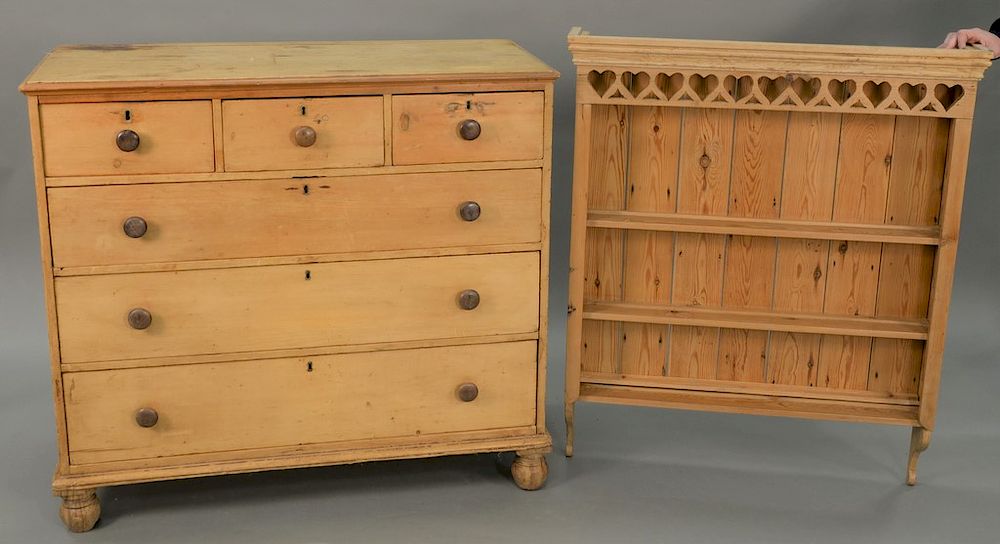 Appraisal: Two piece lot to include a pine chest ht in