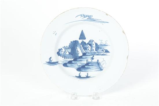 Appraisal: DELFT PLATE England nd half- th century White tin glaze