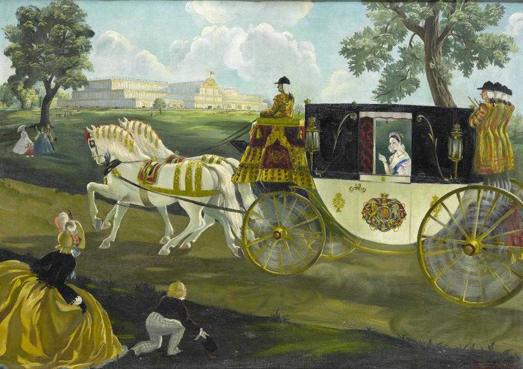 Appraisal: ANNA KATRINA ZINKEISEN - QUEEN VICTORIA DRIVING TO THE EXHIBITION