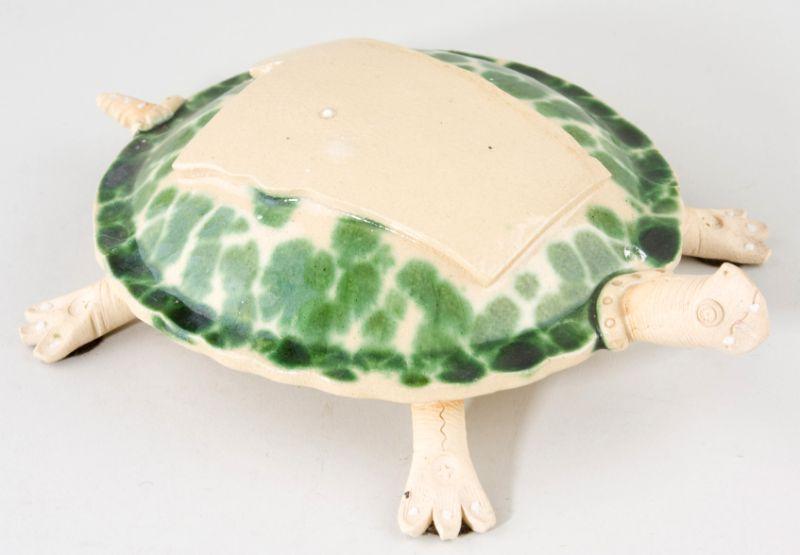 Appraisal: NC Folk Pottery Lucien Koonce Map Turtle Alabama colorful speckled