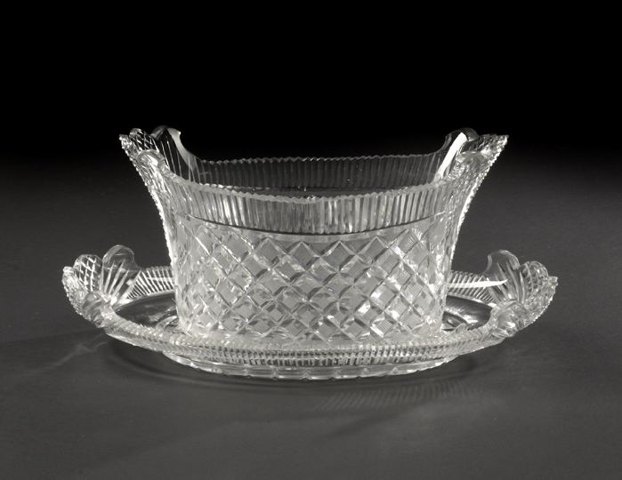 Appraisal: Fine George IV Cut Glass Strawberry Basket and Conforming Underplate