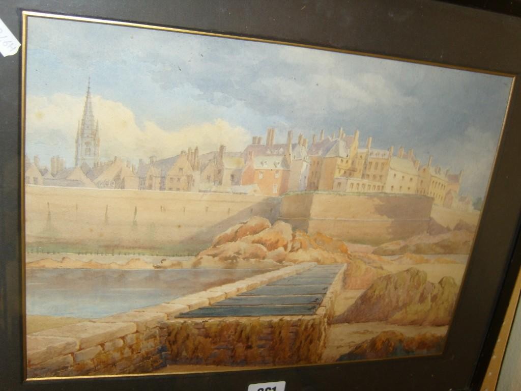 Appraisal: A late th century watercolour showing a view of St