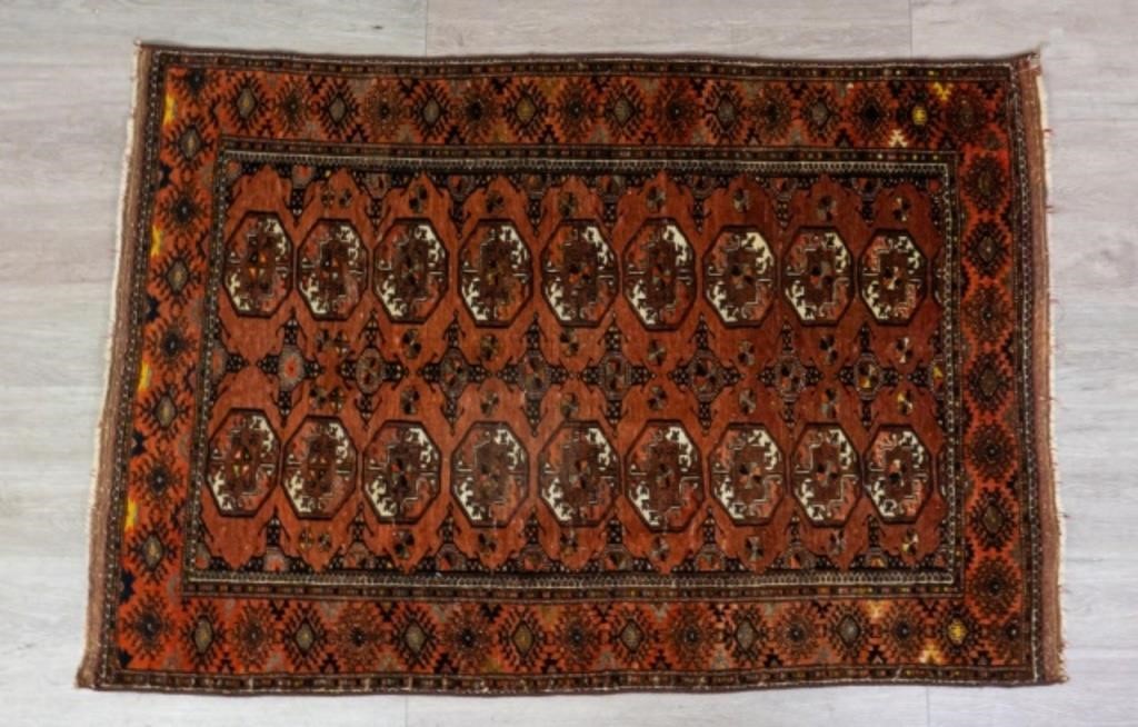 Appraisal: BOKHARA STYLE RUGBokhara or Turkmen style rug ' x '