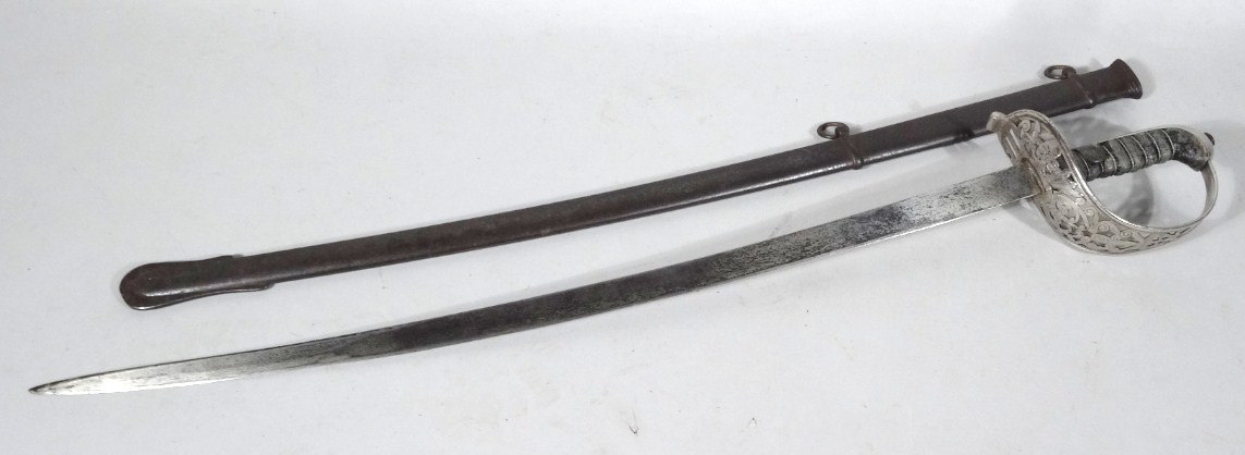 Appraisal: An early thC German officer's sword the plain silvered sabre