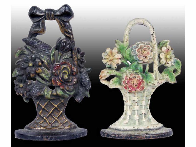 Appraisal: Lot of Mixed Flowers in Basket Cast Iron Doorst Description