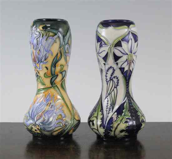 Appraisal: Two Moorcroft waisted vases designed by Rachel Bishop the first