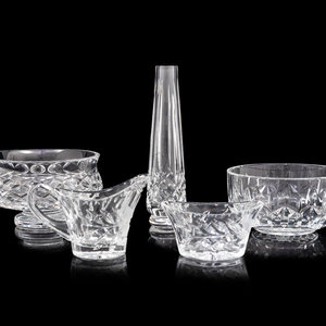 Appraisal: Five Waterford Cut Glass Table Articles comprising a footed bowl