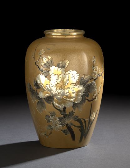 Appraisal: Good Japanese Multi-Metal Vase Meiji Period - of tapering globular