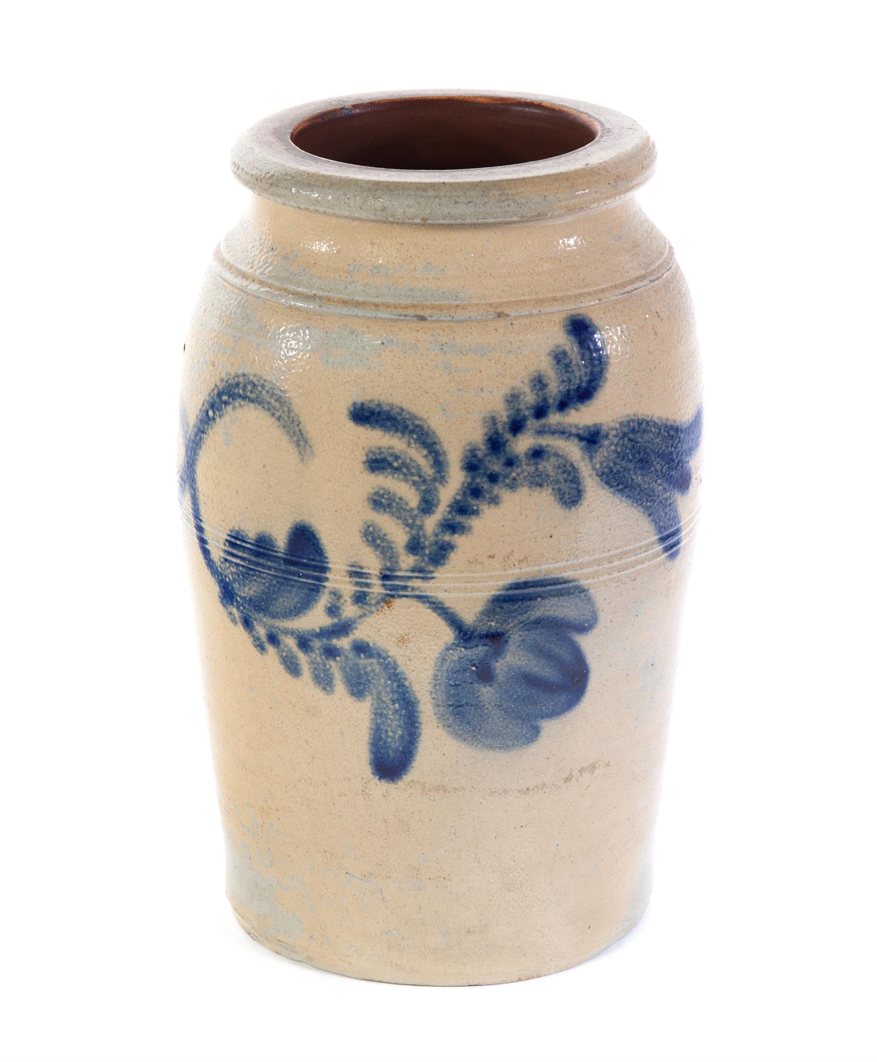 Appraisal: AMERICAN STONEWARE CROCK Possibly by the Boughner pottery Pennsylvania rd