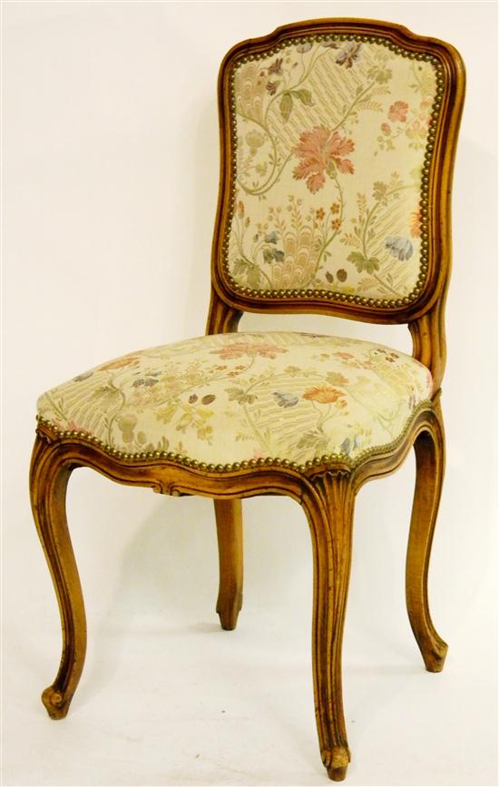 Appraisal: French style side chair with shield back cabriole legs cream