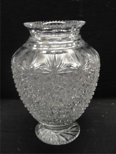 Appraisal: Fine Cut Glass Urn Superb cut From a Larchmont home