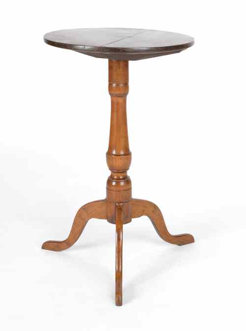 Appraisal: New England maple candlestand ca h w