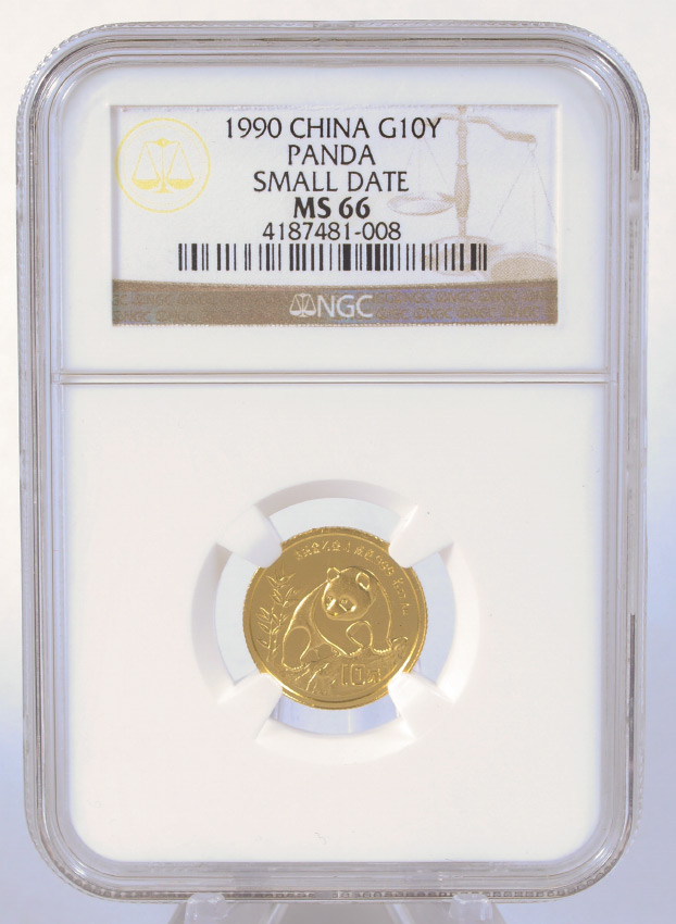 Appraisal: CHINA YUAN GOLD PANDA NGC MS Slabbed and graded by