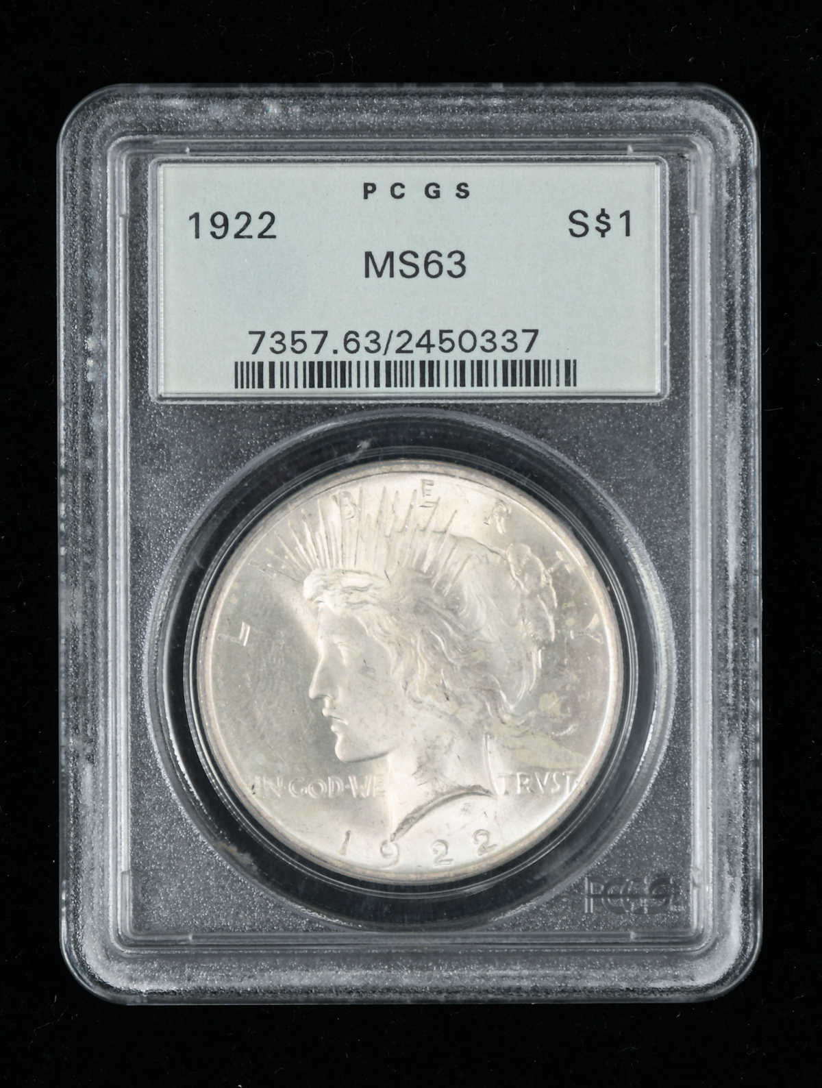 Appraisal: U S MINT PEACE DOLLAR MS PCGS GRADED Early label