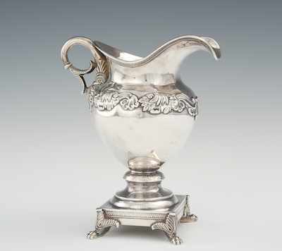 Appraisal: A Fletcher Gardiner Coin Silver Cream Pitcher A classical coin