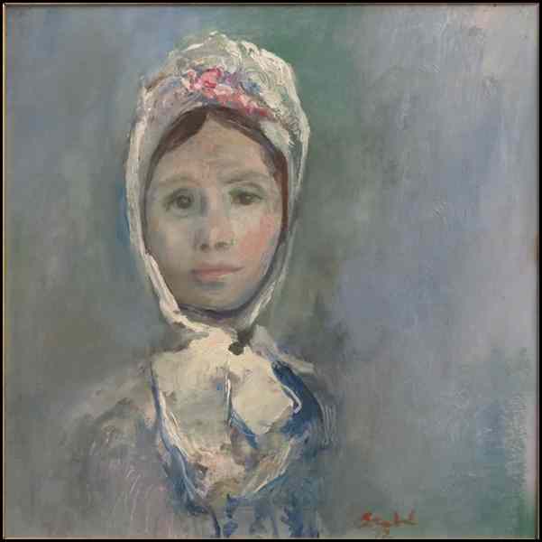 Appraisal: BEN STAHL TH CENTURY WOMAN IN A BONNET Oil on