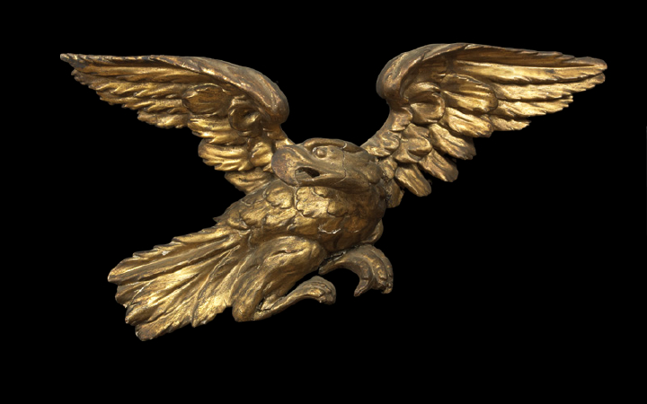 Appraisal: Dramatic English Regency Carved Giltwood Figure of a Displayed Eagle