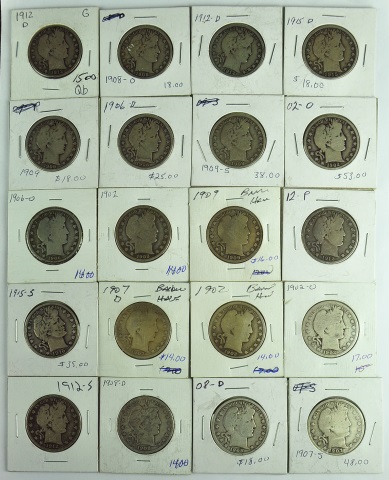 Appraisal: Roll coins of Barber Half DollarsVarious dates with all grading