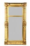 Appraisal: HALL MIRROR - Circa panel mirror with gold leaf ribbed