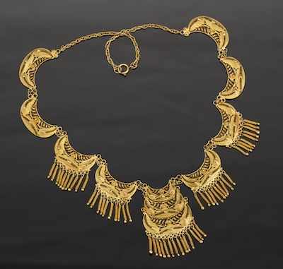 Appraisal: A Ladies' Yellow Gold Filigree Necklace k yellow gold filigree