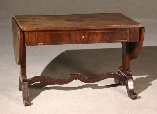 Appraisal: Biedermeier Ebony and Satinwood Inlaid Walnut Sofa Table German or