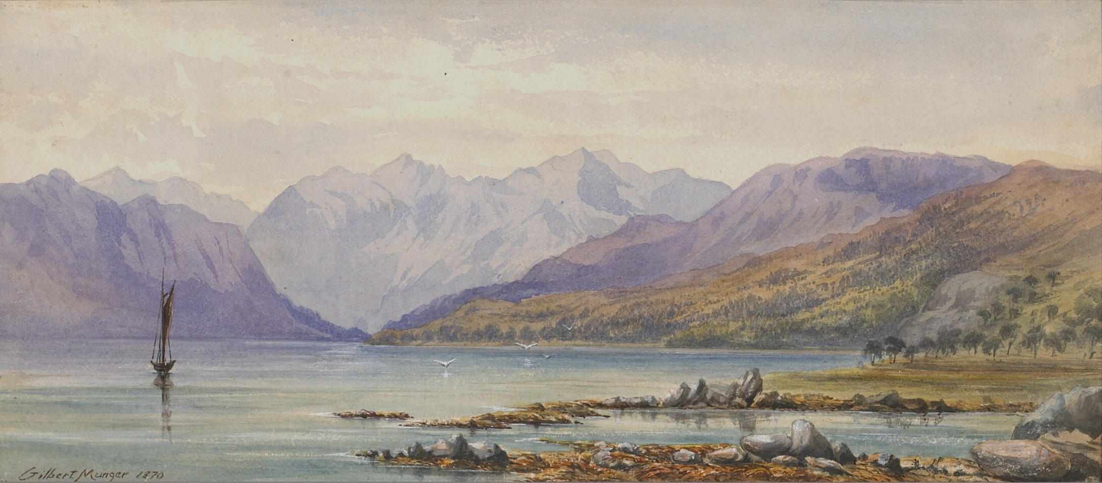 Appraisal: Gilbert Munger American - Mountain lake signed and dated 'Gilbert