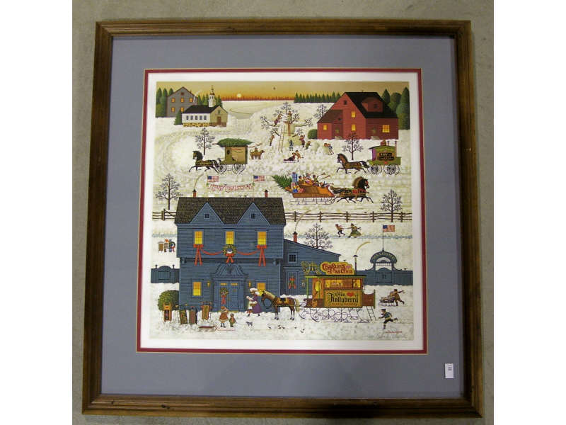 Appraisal: A Warm Christmas Love by Charles Wysocki Framed print pencil