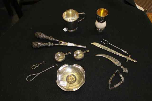 Appraisal: A SMALL COLLECTION OF VARIOUS SILVER WARES including a silver