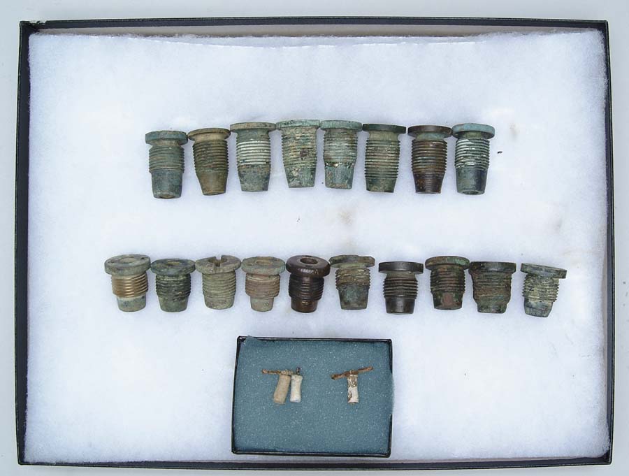 Appraisal: COLLECTION OF CS COPPER TIME FUSES Excavated Set includes eight