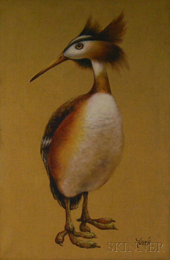 Appraisal: American School th Century Portrait of a Bird Signed avis