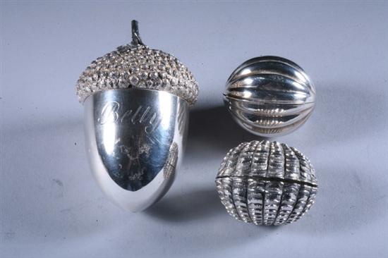 Appraisal: TWO VICTORIAN AND AN AMERICAN STERLING SILVER NUTMEG GRATERS One