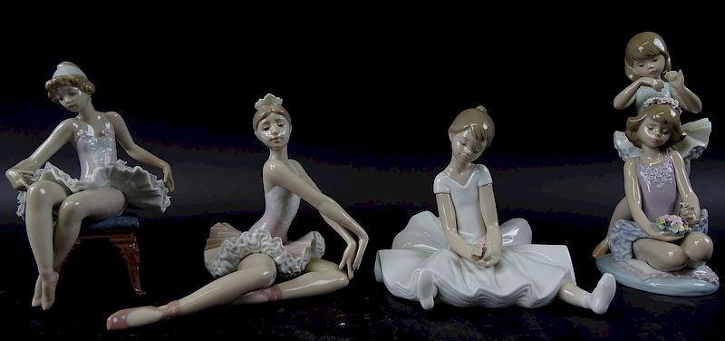 Appraisal: Collection of four Lladro Figures Collection of four Lladro Figures