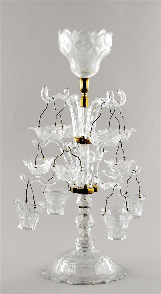 Appraisal: George III crystal epergne th th century tulip-form bowl with