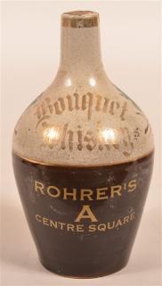 Appraisal: Rohrer's A Whiskey Stoneware Advertising Jug Rohrer's A Lancaster PA