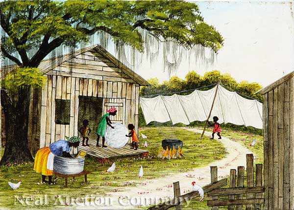 Appraisal: Jack Meyers American New Orleans - Washing Day oil on