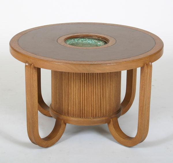 Appraisal: Edward Wormley Dunbar Modern coffee table with copper insert H