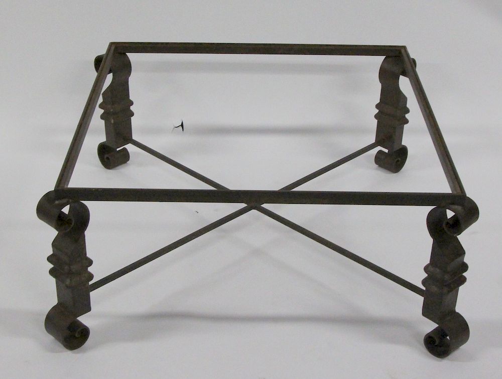 Appraisal: Iron Coffee Table In The Manner Of Poilart No glass