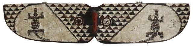 Appraisal: West African carved wood plank mask Bwa peoples Burkina Faso