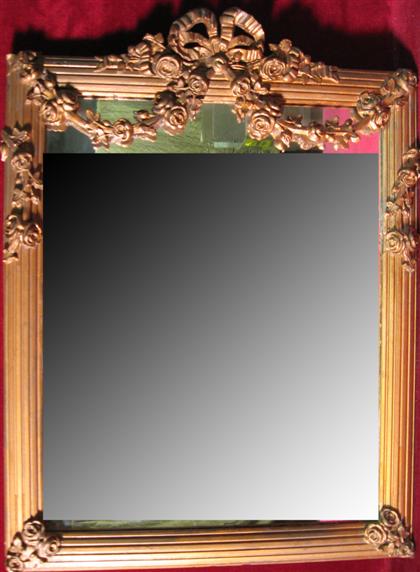 Appraisal: Louis XV style giltwood carved mirrorWith a rectangular mirror plate