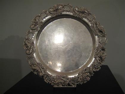 Appraisal: Sterling silver circular serving tray first half of the th