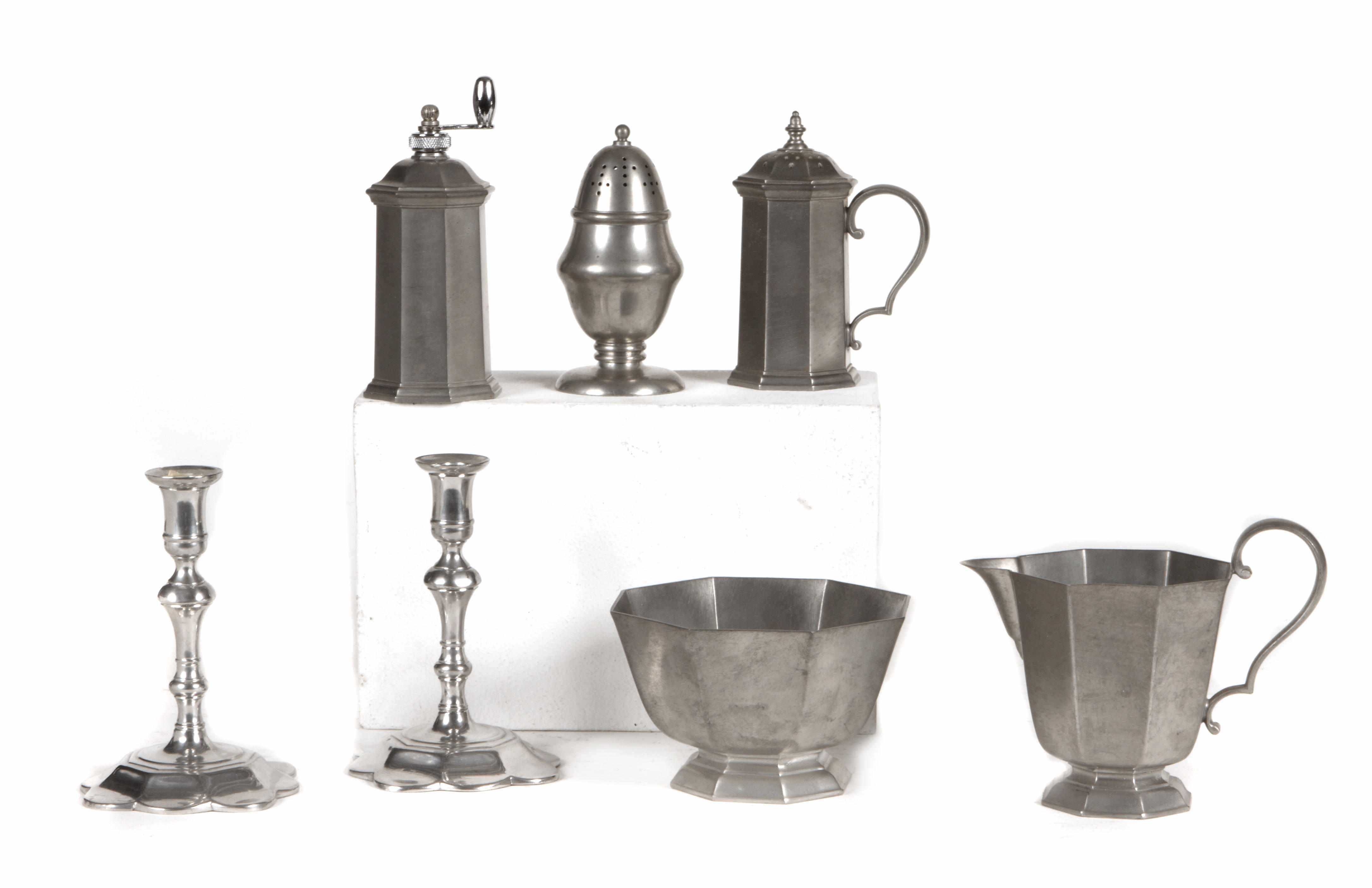 Appraisal: A large collection of pewter table articles Comprising a tureen