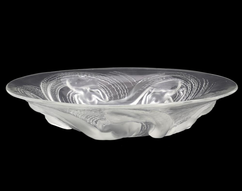 Appraisal: LALIQUE FRANCE CRYSTAL 'CALYPSO' SHALLOW BOWLLalique crystal and frosted shallow