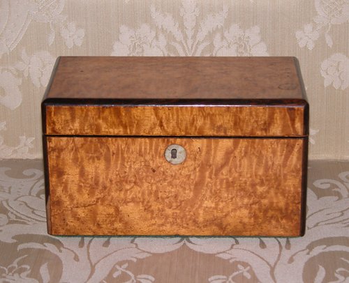 Appraisal: Title English Double Tea Caddy with bird's-eye maple veneer Medium