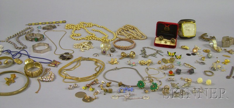 Appraisal: Large Group of Costume Jewelry including a gentleman's Hickok dress